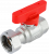 Кран шаровой FAR 1/2"-3/4", ВР-накидная гайка EPDM, красн. бабочка, хром